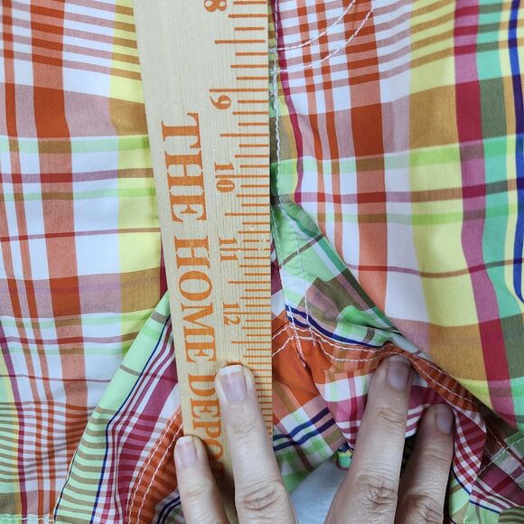 Polo Ralph Lauren Board Shorts Men’s XL Orange Pink Green Plaid Swim Trunks - Picture 8 of 14